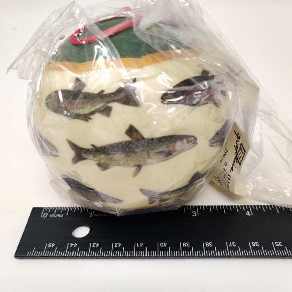 Vintage Fish Ornaments Fishing Trout 4 Balls 12 Sculpture FIGI Graphics 1995-96 - Picture 13 of 16